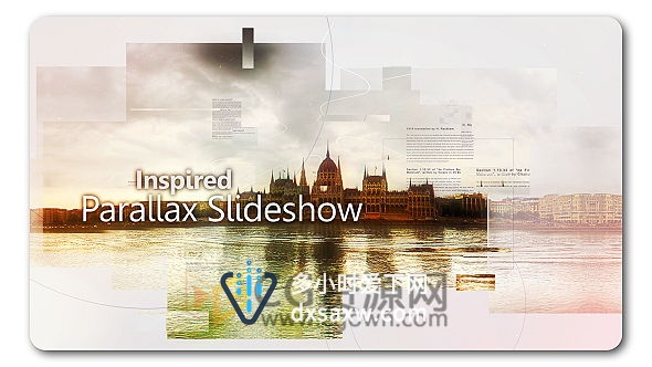 AE模板多层图形滑动蒙版创意视差展示图片开场视频片头制作