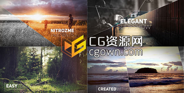 AE模板 最为时尚动感优雅鼓舞人心线条滚动切换过渡展示图片视频