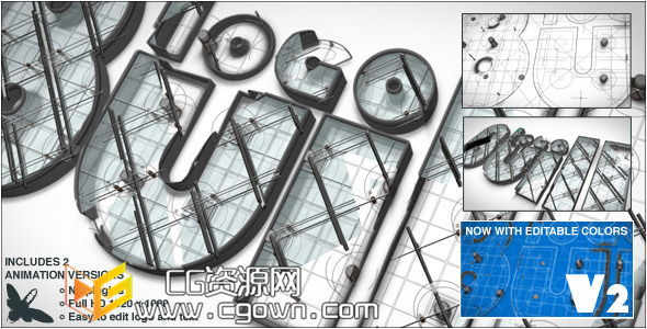 建筑的公司标志演绎片头 VideoHive Logo Build V2 AE模板