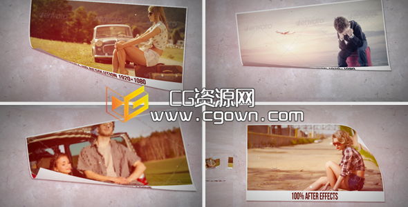 简单和干净的纸幻灯片 家庭聚会 Videohive Simple & Clean Paper Slideshow AE模板