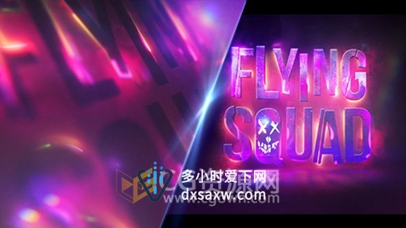 AE模板霓虹灯闪光标志能量发光线条LOGO片头动画工程