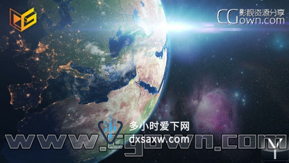 AE模板 E3D插件制作太阳系行星的太空耀斑梦幻般真实感3D地球效果