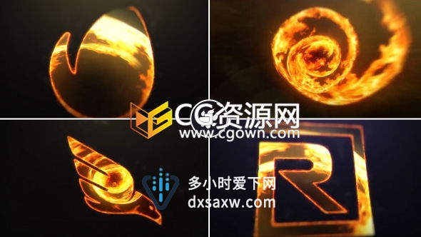 AE模板火焰漩涡燃烧演绎标志LOGO片头动画工程文件