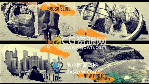 复古水墨艺术笔刷企业专题片AE模板 历史记录片开场介绍视频动画