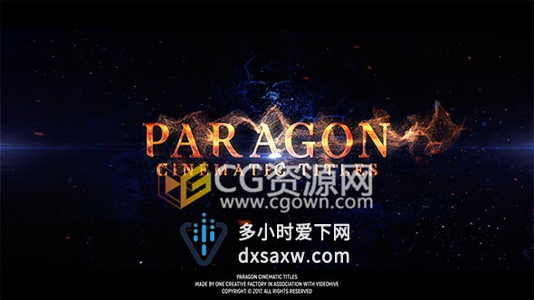 AE模板电影级大气文字标题粒子飘散动画宣传片视频