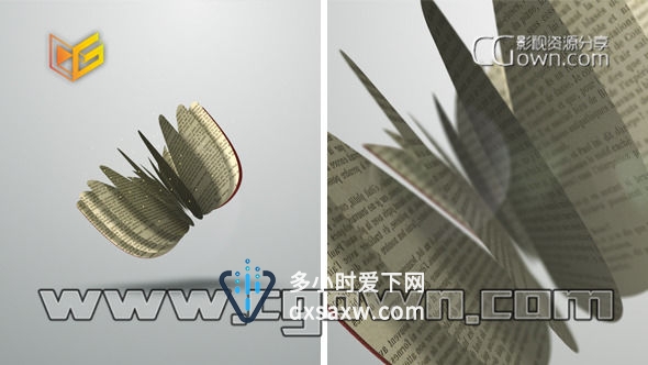 AE模板 时尚翻页合成标志演绎动画 频道ID包装小片头 AE工程免费下载
