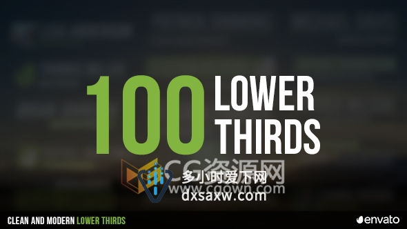 100种简约人名字幕条AE模板 企业商业宣传文字标题MG动画