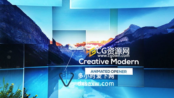 AE模板 现代三维版块视差企业优雅开场视频城市风景展示