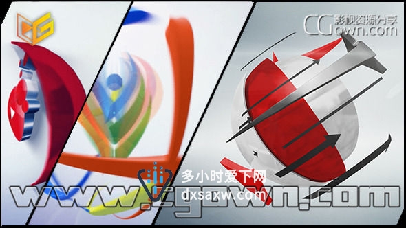 AE模板 3D效果企业标志动画 箭头球 也用栏目包装呼号片头