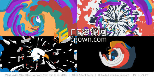 AE模板 2D动漫FX卡通动画展示标志 色彩艳丽形状运动效果LOGO