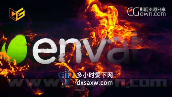 很有冲击与火爆的标志片头 Fire Explosion Reveal 8934884AE模板