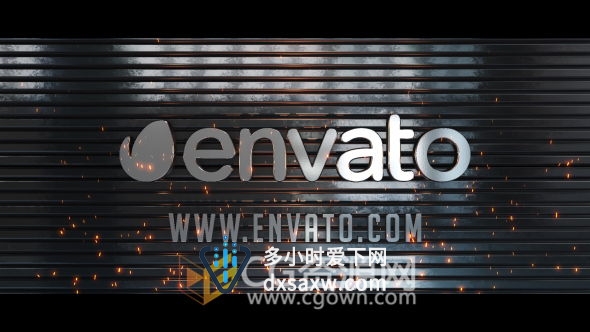 三维金属钢铁质感大气片头AE模板 E3D火花标题LOGO动画效果