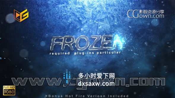 AE模板 冻结霜粒子飞电影史诗标志片头或标题宣传 Videohive Frozen Reveal