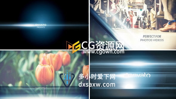 AE模板 条形玻璃光面图形过场动画展示企业创意宣传图片或者视频