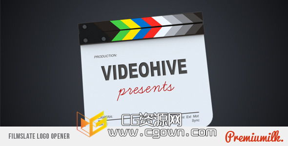 电影场记板标志演绎 转场 Videohive Filmslate Logo Opener AE模板