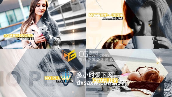 AE模板 现代时尚剪辑展示宣传片视频配大标题字幕效果