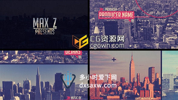 神秘城市 悬疑阴谋电影预告片 Videohive Outcome Glitch Slideshow AE模板