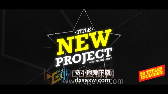 AE模板90组动态文字设计工程影片介绍字幕标题动画效果