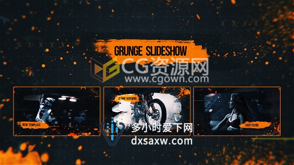 AE模板污垢油漆飞溅毛刺动态展示动画极限动画宣传片头