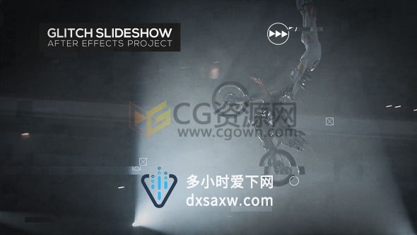 AE模板扭曲毛刺信号损坏特效效果开场介绍片头视频