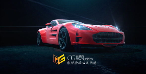 AE模板 E3D赛车跑车模型变形成标志LOGO动画片头视频