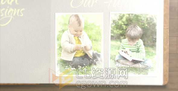AE模板儿童一周岁照片展示回忆相册视频制作工程文件