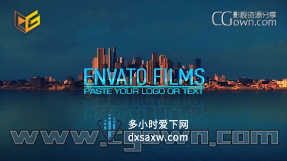 云计算公司企业标志片头 太空地球海洋城市慢慢拉近 Earth Zoom LogoAE模板