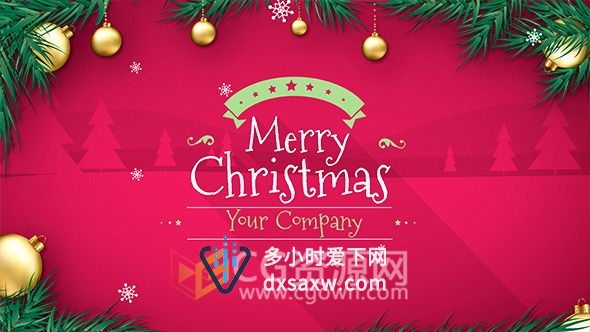 欢快圣诞节快乐片头图形动画转场效果开场视频 AE模板