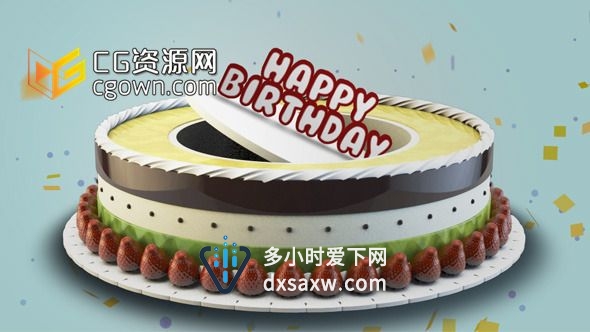生日快乐！庆祝蛋糕 祝福动画 Videohive Happy Birthday! AE模板