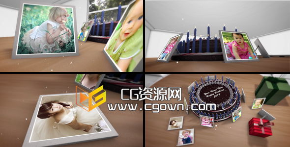 宝宝生日快乐记录相册 Videohive Happy Birthday AE模板
