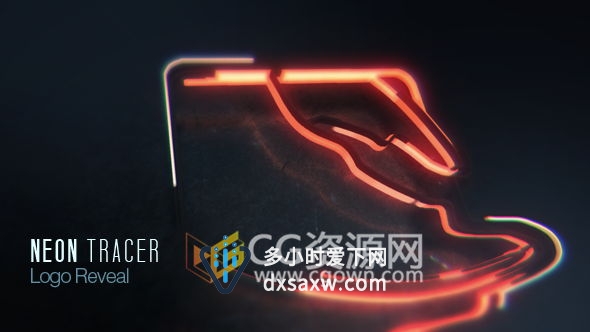 3D霓虹灯路径描边标志三维LOGO演绎片头动画 AE模板
