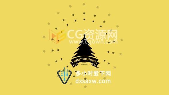 圣诞节元素图形MG动画庆祝节日快乐新年问候 AE模板