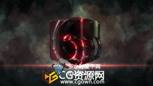AE模板 E3D三维钢铁金属霓虹灯游戏电影文字标题开场标志片头