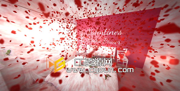 玫瑰花瓣情人节 婚礼视频 Videohive Valentines Flower Power AE模板