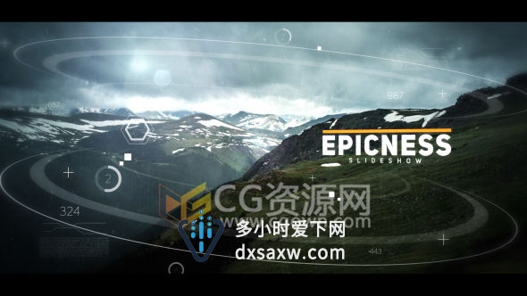 AE模板大气科技感数字线条元素视差片头图文宣传视频动画