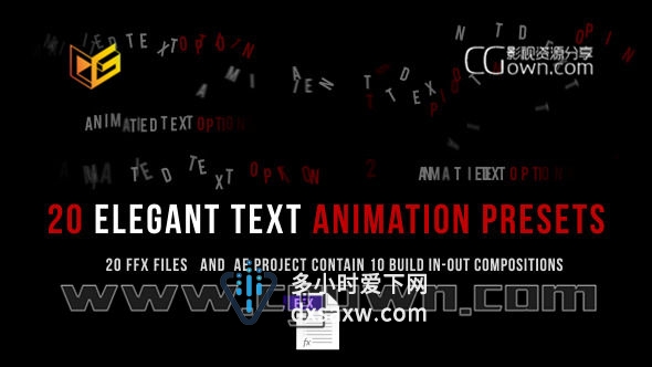 AE模板 20种优雅风格文字标题动画预设FFX文件 Animated Text 6540577