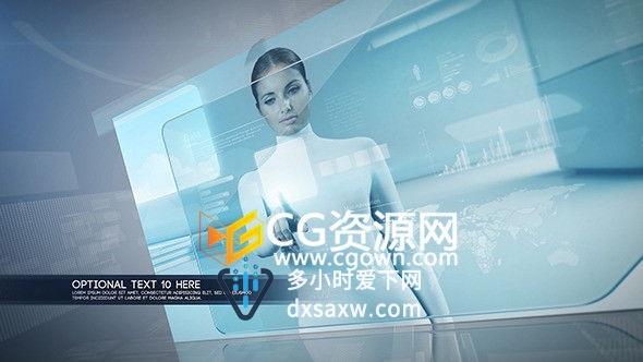 企业宣传片全息图风格动画AE模板 公司商务合作推广片头视频