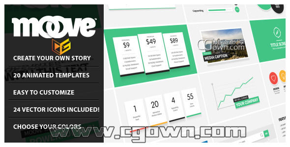 AE模板 企业视频展示 信息图表 项目分析图形动画 Moove – Corporate Video Tool