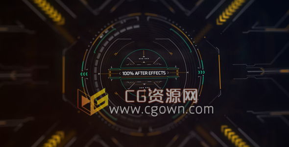 高科技负载均衡UI信息图形动画工程AE模板