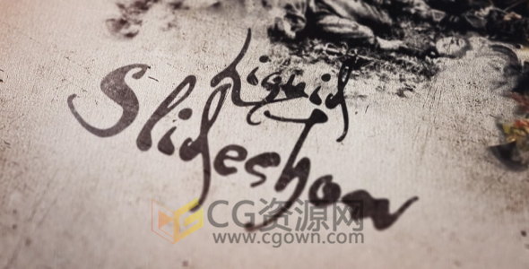 水墨飞溅素描画布散开展示图片动画AE模板复古宣传片头视频