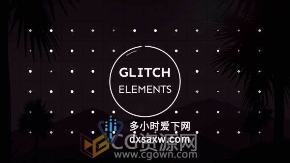 故障特效图形动画元素AE模板 动态圆点信号损坏毛刺噪点