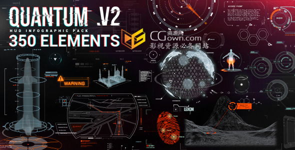 Quantum HUD Infographic V2 高科技军事信息化动态UI元素包 AE模板