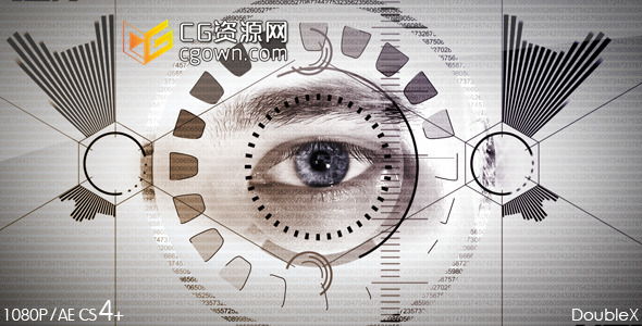 科技数字眼 能源标志 眼境平视显示器 Videohive Digital Eye AE模板