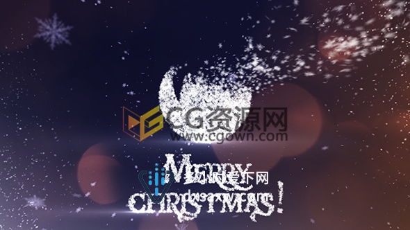 雪花粒子汇聚标志片头圣诞节快乐LOGO演绎动画效果 AE模板