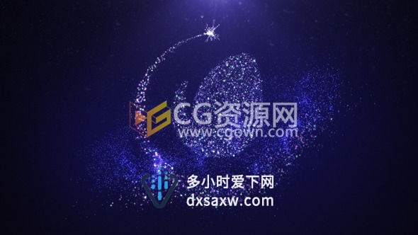 璀璨星光动画粒子盛开标志LOGO片头动画Particular工程 AE模板