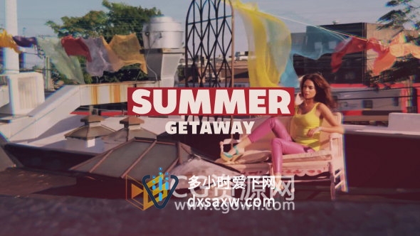 夏天时尚动感宣传片制作AE模板多种图形转场动画效果