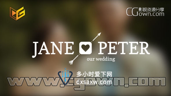 AE模板 时尚又实用婚礼视频制作标题工程包 新郎love新娘文字