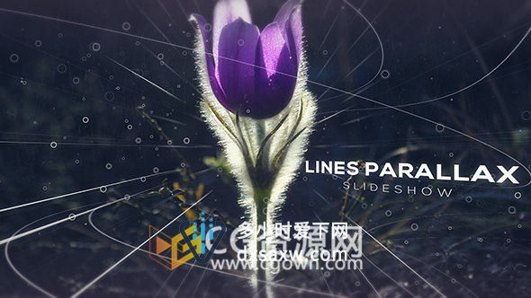 AE模板工程三维曲线条元素穿梭视差公司宣传片视频