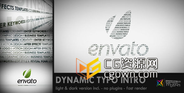 强大动态有节奏文字标志演绎 Videohive Dynamic Typo IntroAE模板