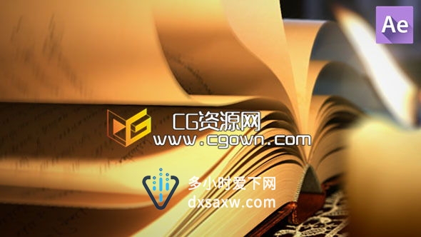 魔法书籍 翻页动画标志显示 Videohive Magic Book AE模板